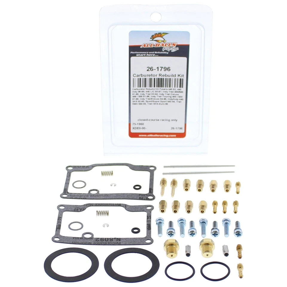 Carburetor Rebuild Kit For Polaris 440 Indy 1996-1998; 26-1796 - Image 3 of 4