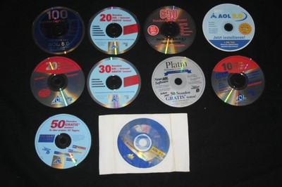 10 Stück Konvolut AOL Internet by call Software PC CD Retro Vintage 1990er Jahre