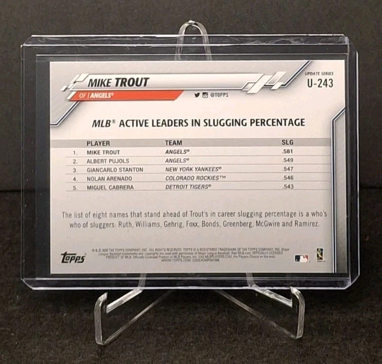 2020 Topps Update Series #U-4, #U-243 & DB-71 Mike Trout Cards Lot with Insert - Image 3 of 4