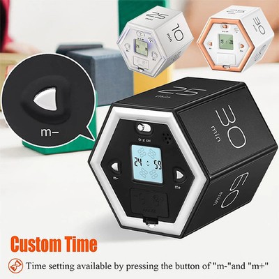 Hexagon Digital Clock Timer Magnetic Cubes Timer Kitchen Hexagon Flip Timer for 