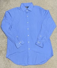 Polo Ralph Lauren Men's 16 32/33 Dress Shirt Regent Classic Fit Blue 100 Cotton