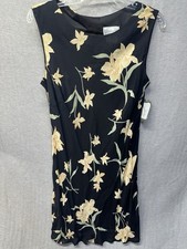 Conrad C Collection Womens Black Floral Sleeveless Dress Size 14 NWT Lightweight