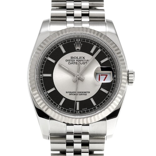ROLEX Datejust 36 116234 black/Silver WATCH 732714