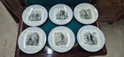 SERIES OF 6 PLATES ON TRADES U and C SARREGUEMINES PERSIAN G
