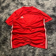 Red And White Striped Adidas Athletic Shirt