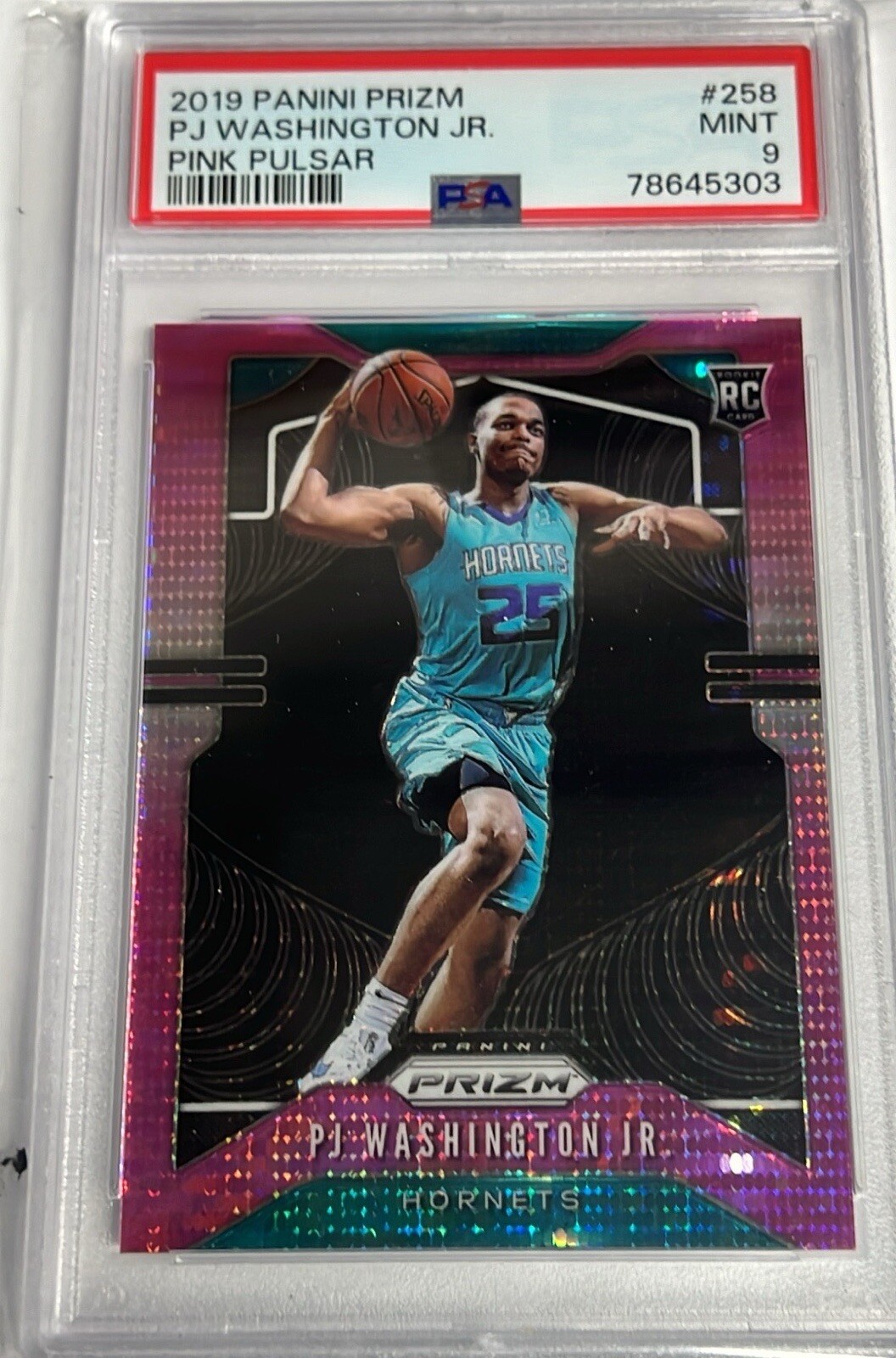 PJ WASHINGTON 2019 Panini Prizm PINK PULSAR RC /42 PSA 9 RC DALLAS MAVERICKS HOT