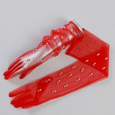 Long Lace Glove Arm Sleeves Pearl Mesh Tulle Gloves Wedding Bridal Decor DIY