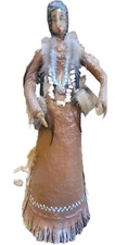 Cuchina Vintage Woman Hand-Crafted Paper Mache Indigenous Folk Art Doll Unique☆