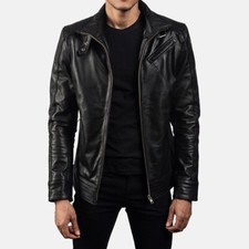 Men's Legacy Black Genuine Leather Biker Jacket