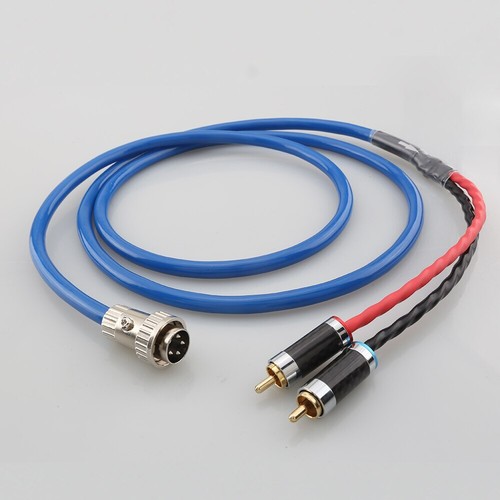 OFC Silver Plated Cable 4Pin/5Pin Din to Stereos 2 x Carbon Fiber RCA Phono Plug - Picture 8 of 8