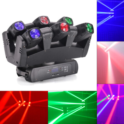 6 Head LED RGB Moving Head Stage Lighting Beam Laser Bar Disco Party DJ Lights