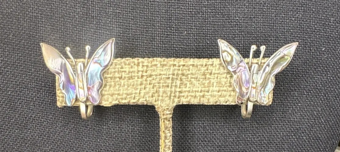 Sterling Silver ALPACA Mexico Abalone Shell Butte… - image 7