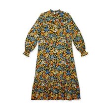 ALBARAY Mia Midi Dress Multicoloured Floral Frill Long Sleeve BNWT Size UK 14
