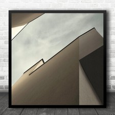 Architecture Wall Abstraction Modern Black Minimalism Sky Square Wall Art Print