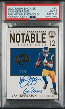 2020 PANINI ENCASED RC SIGNATURES VJ VAN JEFFERSON GOLD PSA 9 DNA 10 GO RAMS!