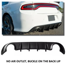 Rear Diffuser Bumper Lip Fit For 2015-2023 Dodge Charger Matte Black