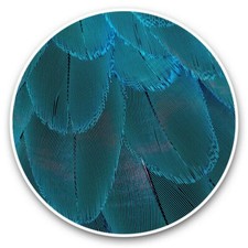 2 x Vinyl Stickers 7.5cm - Blue Macaw Bird Feathers Parrot  #44374