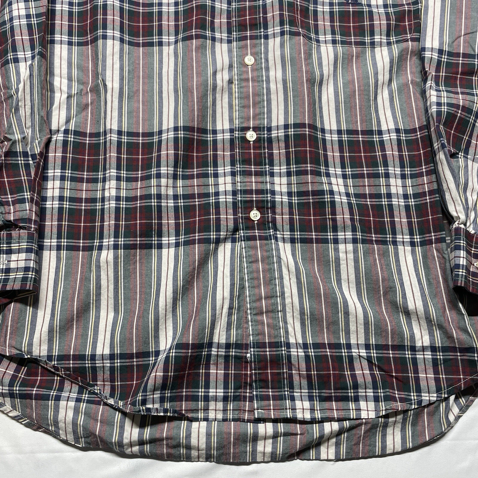 Vintage 90s Nautica Button Up Shirt Men’s XL Plaid Multicolor Red Green ...