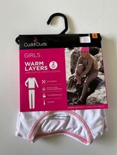 NWT Cuddle Duds Girls SM 6/6x White Warm Layers Long Sleeve Crew Top  Leggings