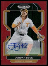 2022 Panini Prizm Draft Picks #PDP38 Jordan Beck Base Autographs Red #/50