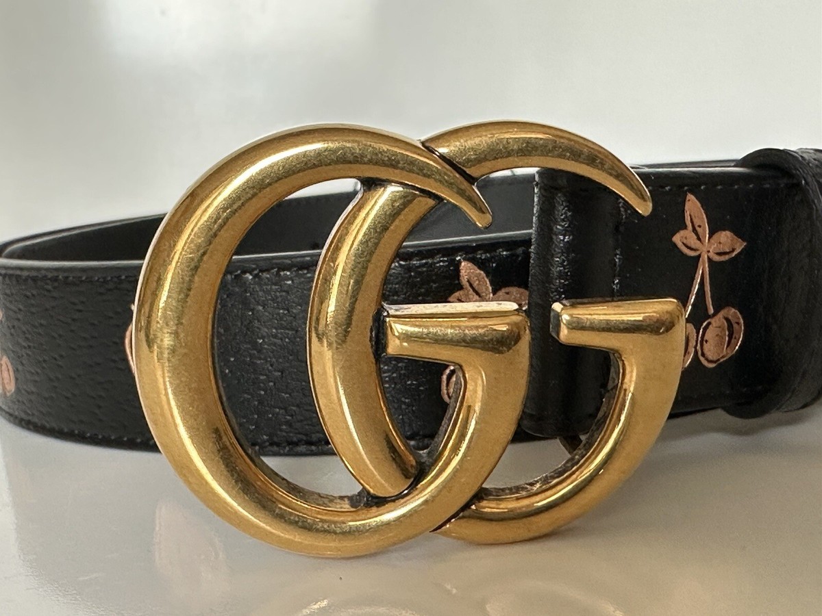New Gucci Women\'s GG Marmont Leather Belt Black 95/38 Italy 625839 GUCCI GG Marmont leather belt | NET-A-PORTER main image 3