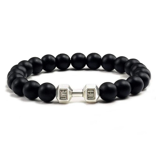 Gym Dumbbells Beads Bracelet Natural Stone Barbell Energy Weights Bracelets for - Picture 72 of 123