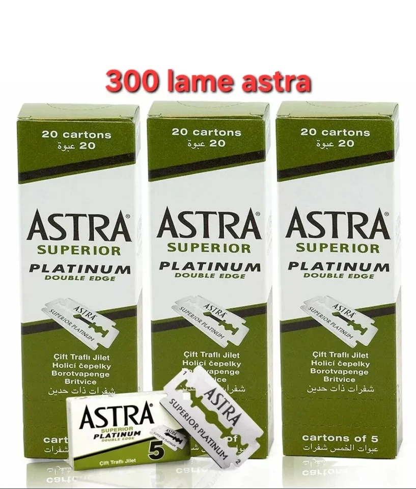 Lame da barba Astra Superior Platinum 300 lamette x rasatura uomo 100x3