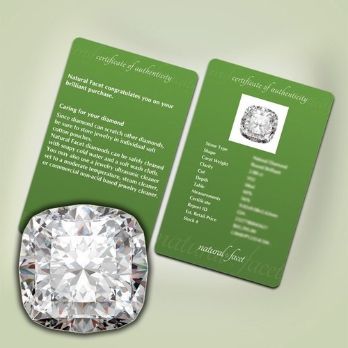 1.71 Carat H/VS2/Ideal Cut Square Cushion AGI Certified Diamond 6.77x6.71x4.48mm - Picture 3 of 4