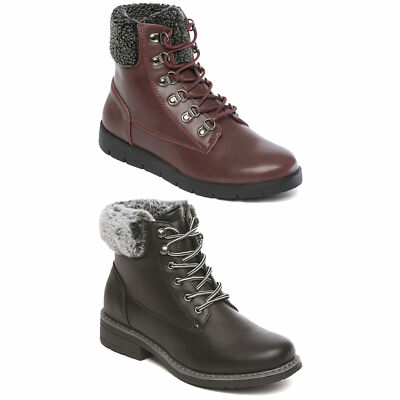 DAMEN STIEFELETTEN HIGH TOP SNEAKER REISE REISE WANDERN SCHNÜRSENKEL FELL GEFÜTTERT SCHUHE