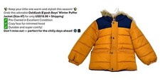 OshKosh B'gosh Boys' Winter Puffer Jacket 4T-Mustard Yellow W/ Faux Fur Hood