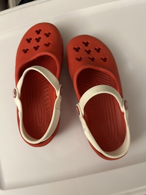 Crocs Kids Girls size 1/3 Disney Minnie Mouse Mary Jane Red And