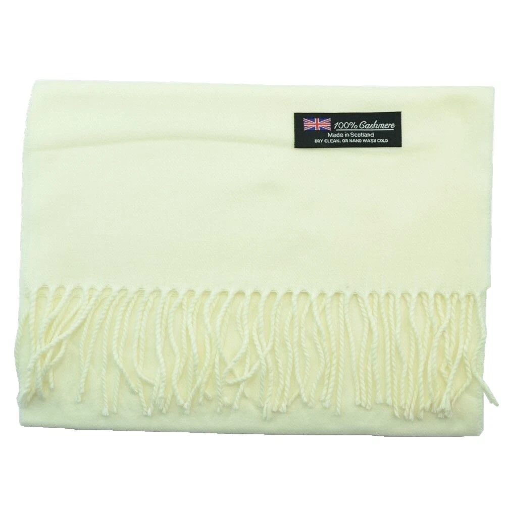 Bufandas y estolas sólido blanco de lana para Mujeres