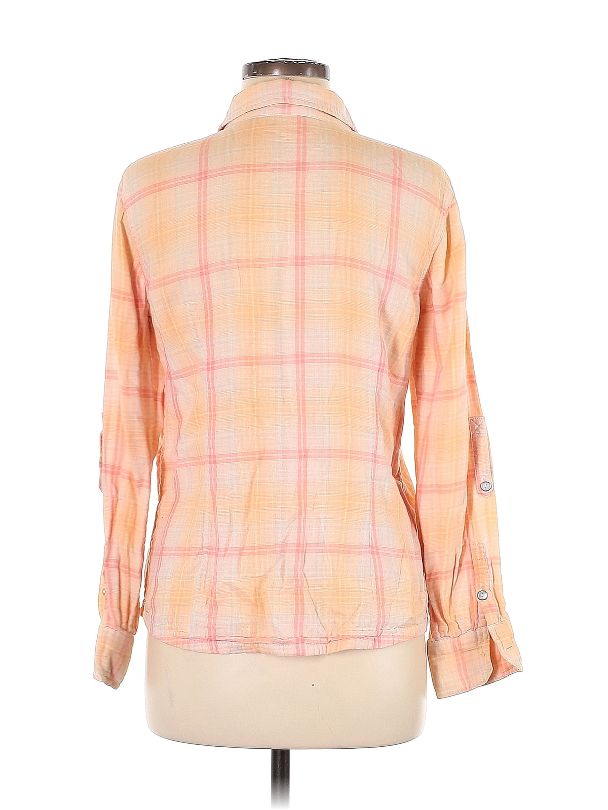 Eddie Bauer Women Orange Long Sleeve ButtonDown Shirt M eBay