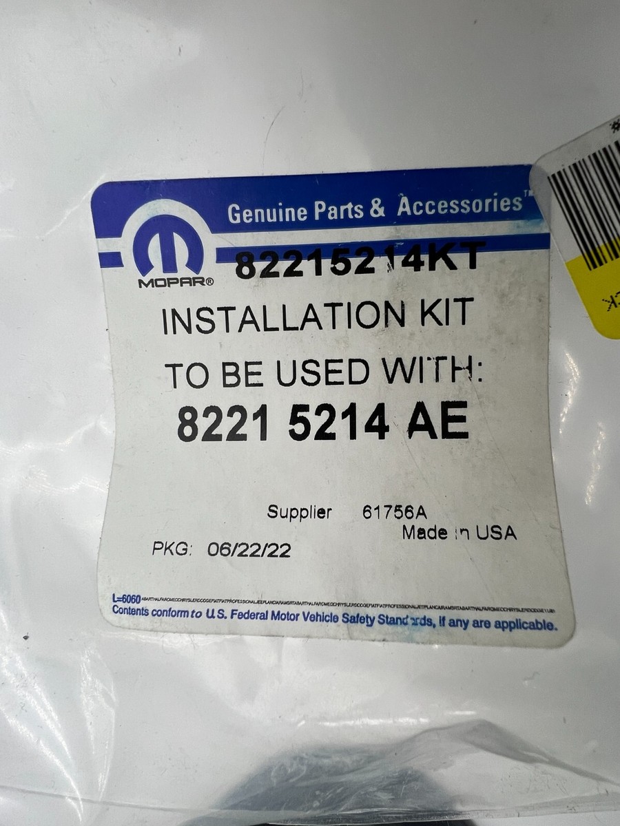 Mopar Cover Lamp Opening 82215214KT, 68396712AA Use with 8221 5214