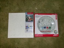 2 New Christmas Painting Kit Projects: Santa Cookie Dish  Santa/Deer Picture