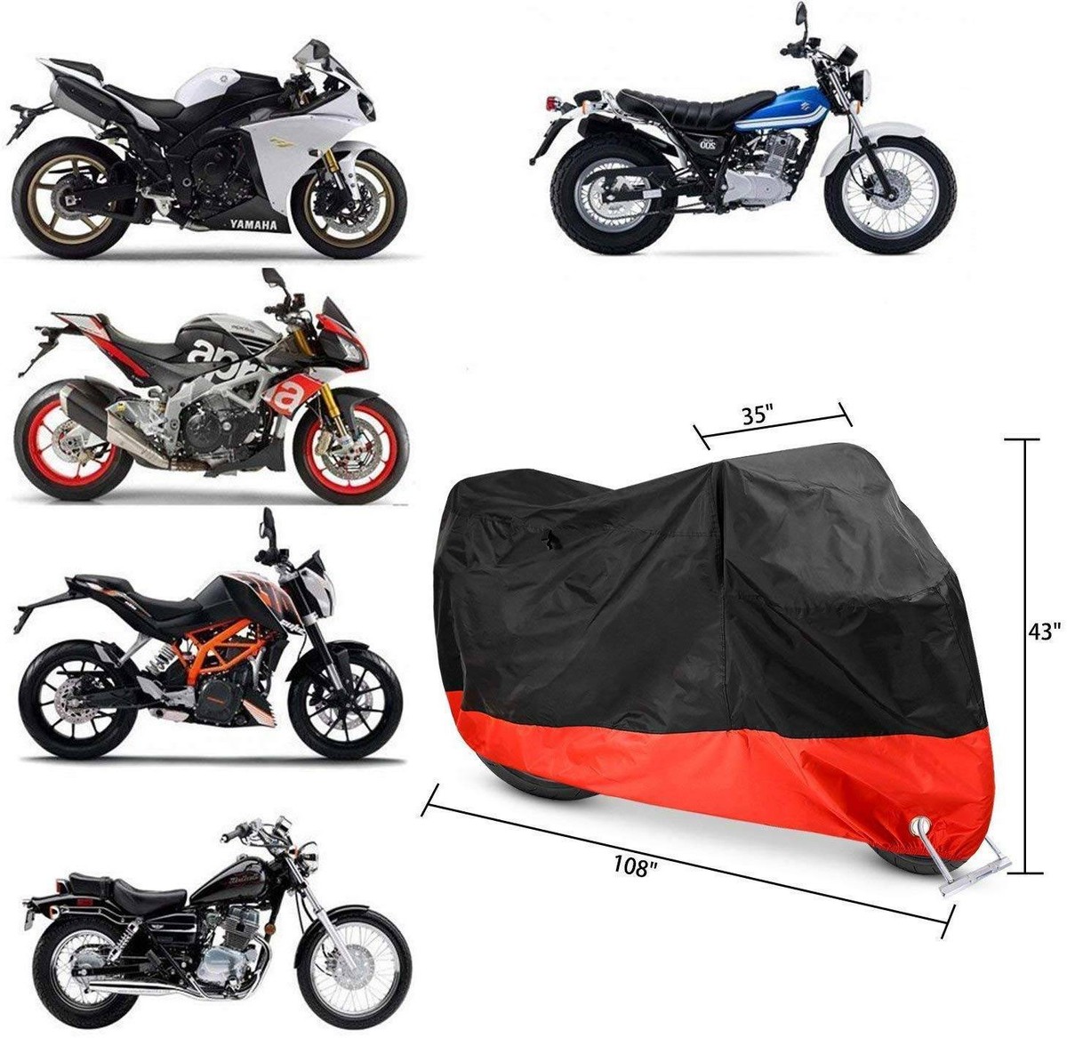 KEMIMOTO 420D Motorcycle Cover Compatible with Cruiser Models KEMIMOTO 420D Motorcycle Cover Compatible with Cruiser Models