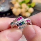 925 Silver Plated Proposal Ring 2.5 CT CZ Rain Bow Style Ring For Valentine Gift — photo 4