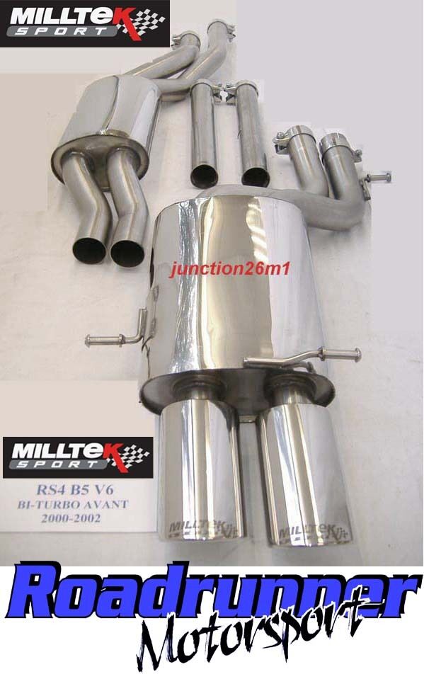 Audi RS4 B5 V6 Bi-Turbo Avant 2000-2002 Cat-back Exhaust - Resonated Audi RS4 B5 V6 Bi-Turbo Avant 2000-2002 Cat-back Exhaust - Resonated