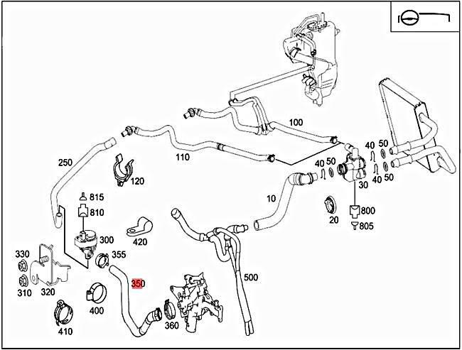 03-06 Mercedes-Benz E 500 Auxiliary Heater Hose 2118322794 for  