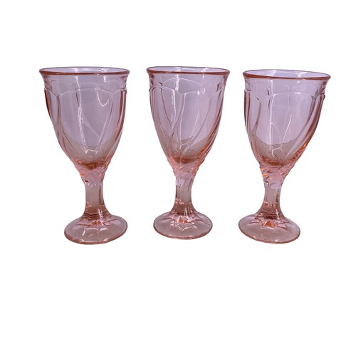 Vintage Noritake Set of 3 Wine Goblets Sweet Swirl Peach 6-3/4 Inch Tall - Picture 11 of 15