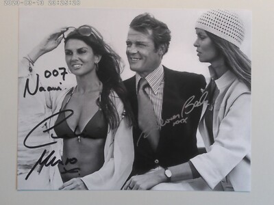 Caroline Munro & Barbara Bach orig. Autogramm  '' BOND  007 '' Motiv Spy who..
