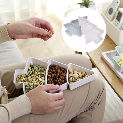 2 Pcs Weihnachten Snack Gericht Cookie Platten Chips Und Dip Teller