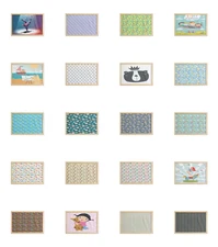 Ambesonne Toon Wall Art with Wide Frame for Bathrooms Living Room