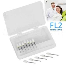 12X Dental White Stone Porcelain Resin Handpiece Polishing Burs High Speed Drill