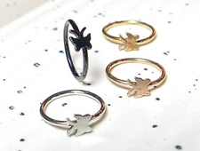 1pc Bendable Steel Hoop Nose Cartilage Ring Butterfly Rook Daith Helix Tragus