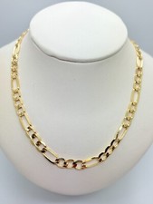 9ct Yellow Solid Gold Figaro Chain – 6.3mm - 20" - CHEAPEST ON EBAY