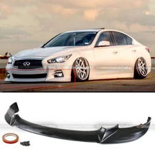 Fits 14-17 Q50 Base Premium NIS Style Unpainted Front Bumper Lip Spoiler Bodykit
