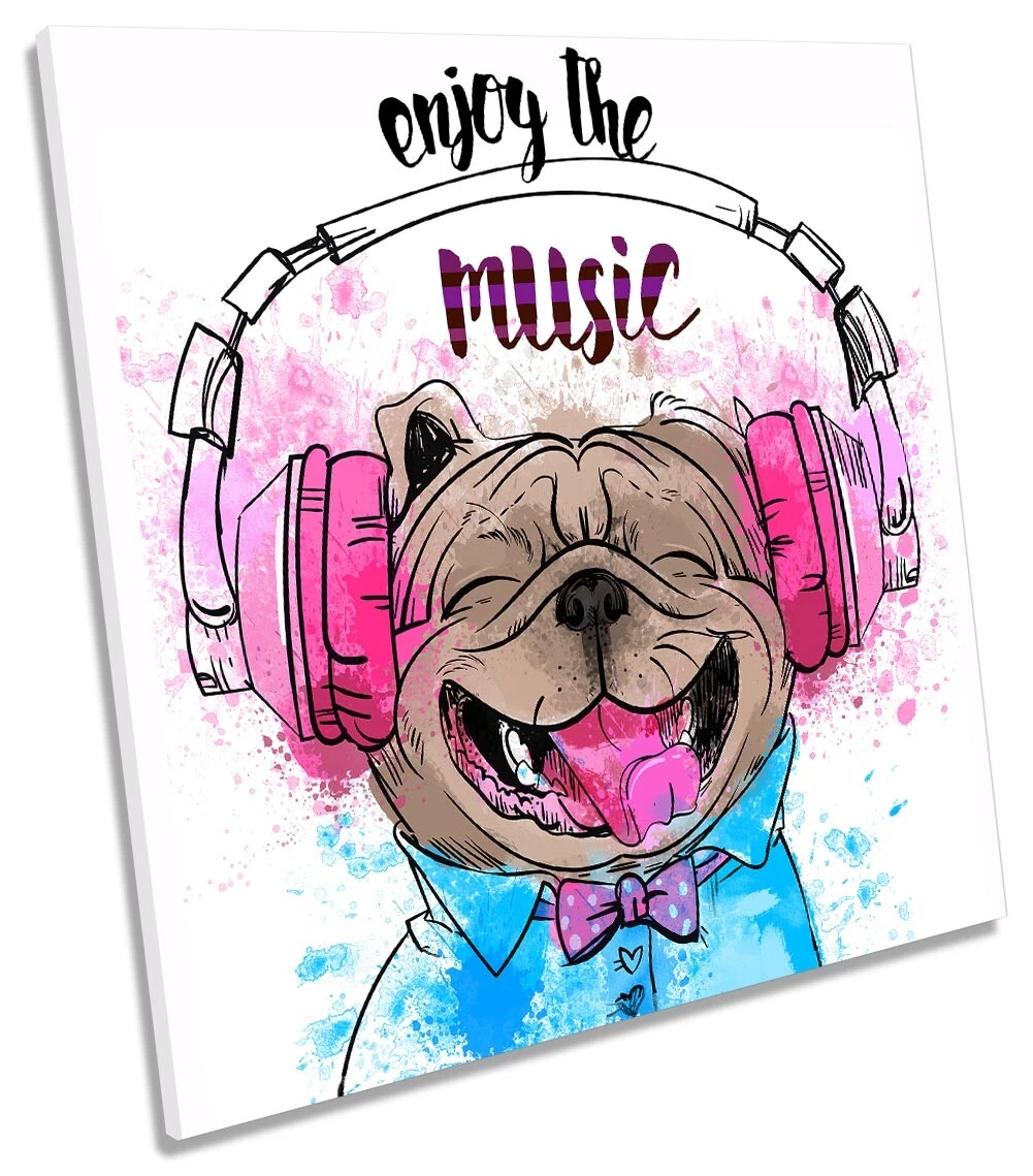 Dog with store headphones art