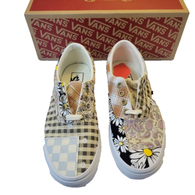 Vans Shoes Mens 6.5 Multicolor Floral Patchwork Canvas Low Top Sneakers‎ Skate Vans Tiger Patchwork Era Skate Shoes Laced Low Top Men main image 3