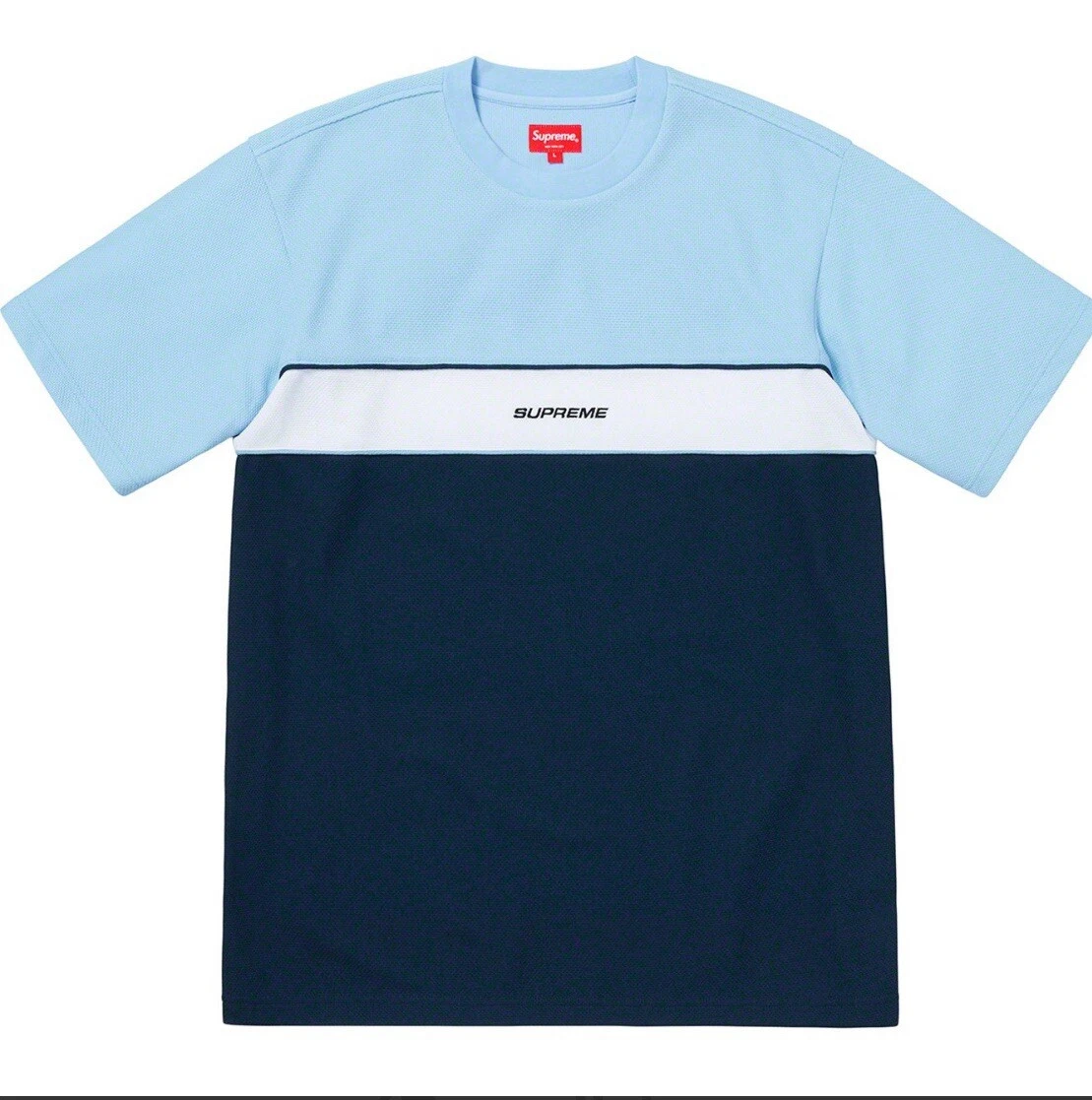 Haut bleu Supreme Piping Practice taille L 100% authentique